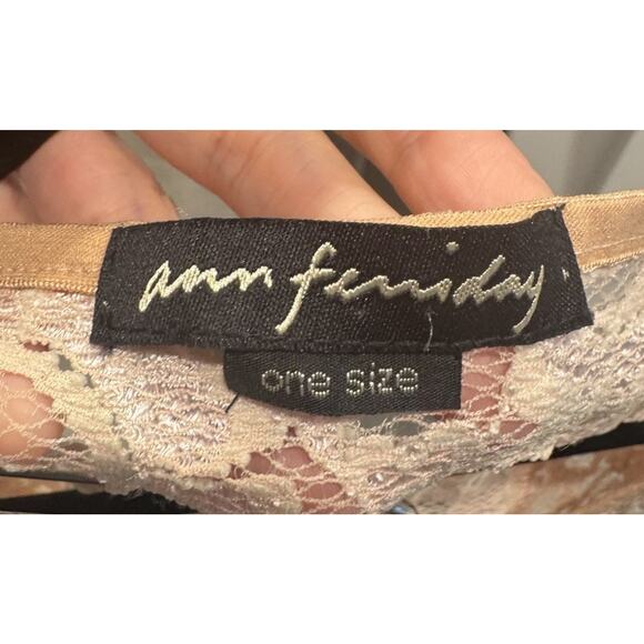 Ann Ferriday Sheer Lace Top Women's One Size Whimsigoth Victorian 90s Look Boho - Picture 5 of 12